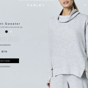 Varley Clement pullover Sweater in Heather Gray XS